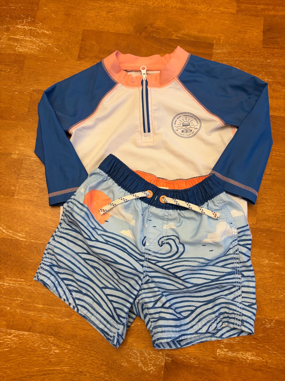GAP Baby Swim Set in Coral & White